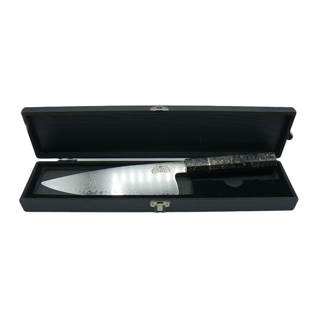 Couteau de Chef Royal Damas — Édition Or — 8 po