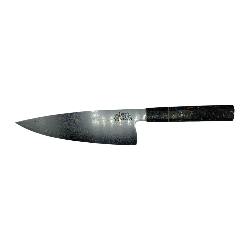 Couteau de Chef Royal Damas — Édition Or — 8 po