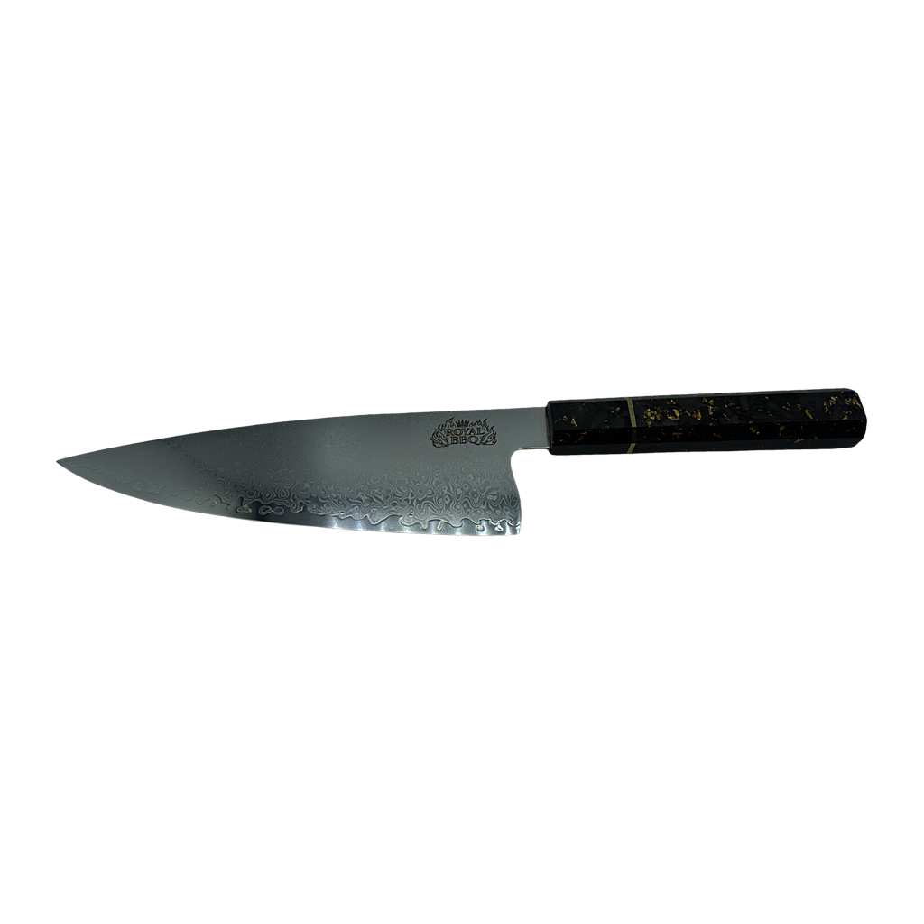Couteau de Chef Royal Damas — Édition Or — 8 po